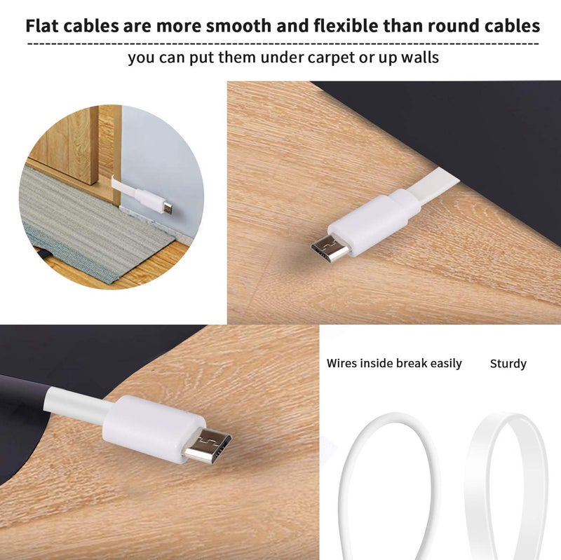 Uogw 3 Pack 10FT Power Extension Cable Compatible with Wyze Cam, Eufy, Kasa, Nest, Blink - USB to Micro USB Durable Charging and Data Sync Cord for Security Camera - Image 4